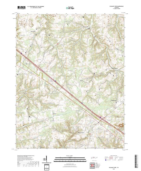 US Topo 7.5-minute map for Pleasant View TN