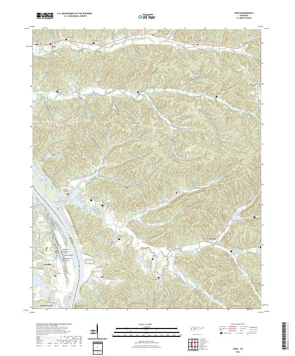 US Topo 7.5-minute map for Pope TN