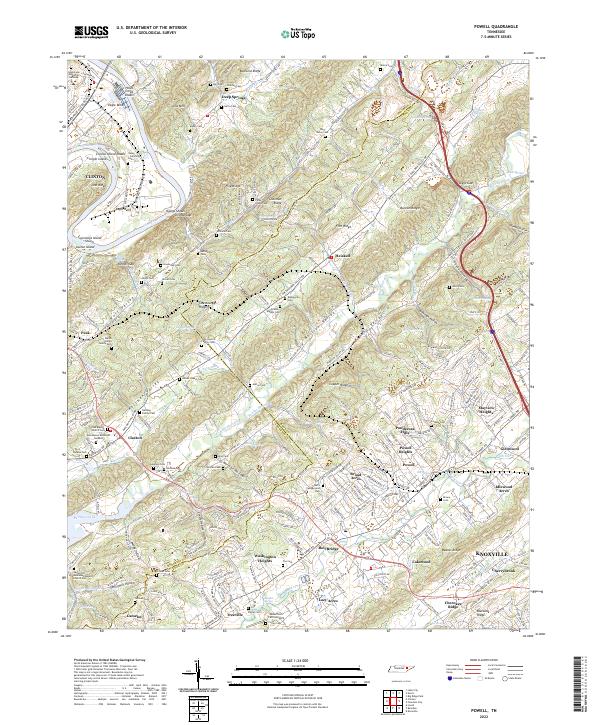 US Topo 7.5-minute map for Powell TN