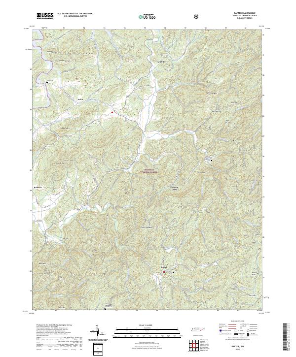 US Topo 7.5-minute map for Rafter TN