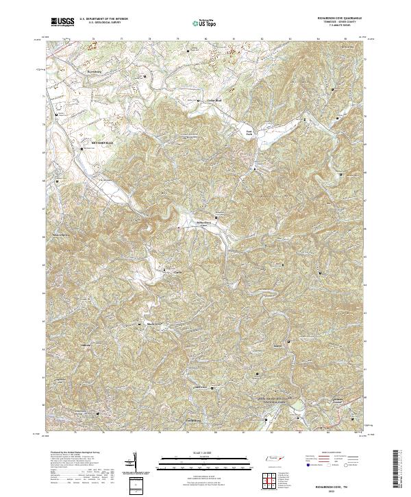 US Topo 7.5-minute map for Richardson Cove TN