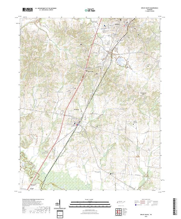 US Topo 7.5-minute map for Ripley South TN
