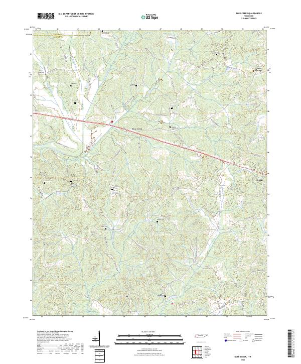 US Topo 7.5-minute map for Rose Creek TN