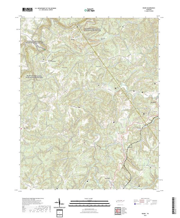 US Topo 7.5-minute map for Rugby TN