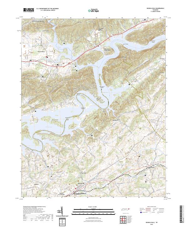 US Topo 7.5-minute map for Russellville TN