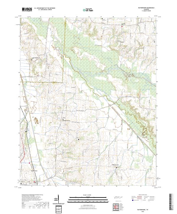 US Topo 7.5-minute map for Rutherford TN