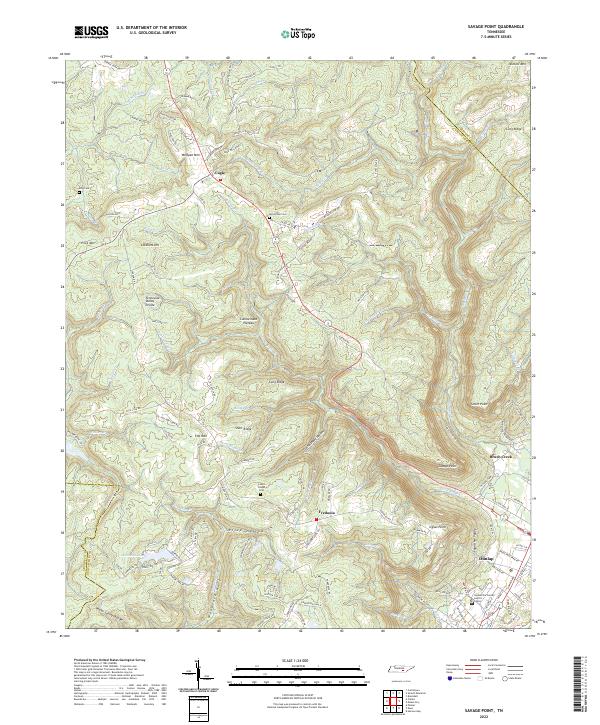 US Topo 7.5-minute map for Savage Point TN