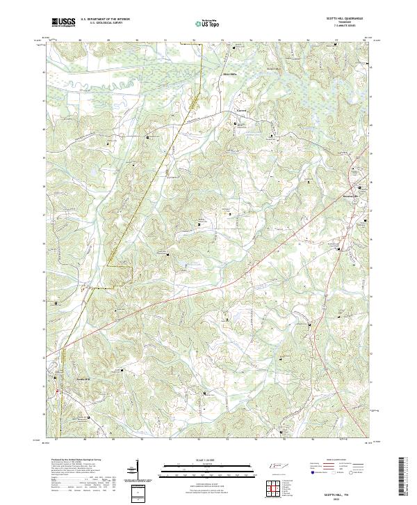 US Topo 7.5-minute map for Scotts Hill TN