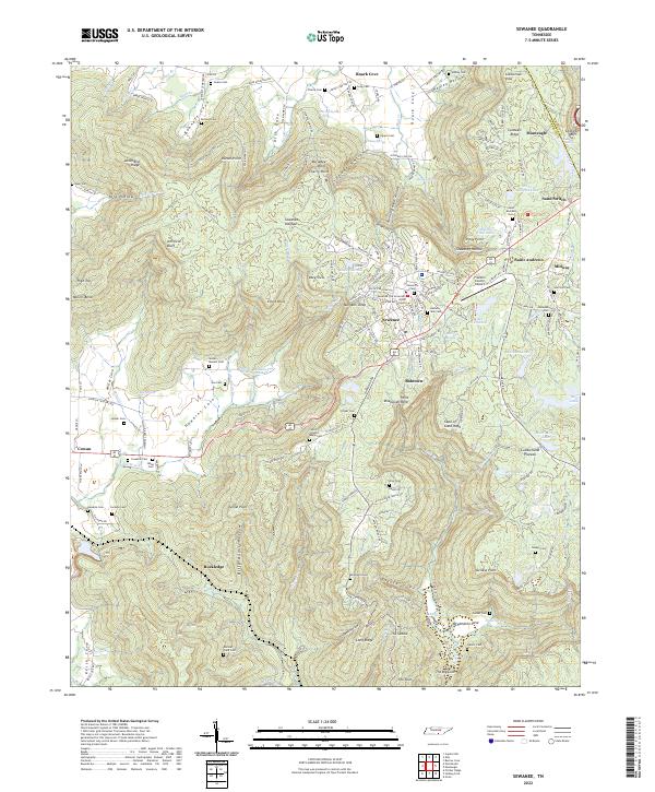 US Topo 7.5-minute map for Sewanee TN