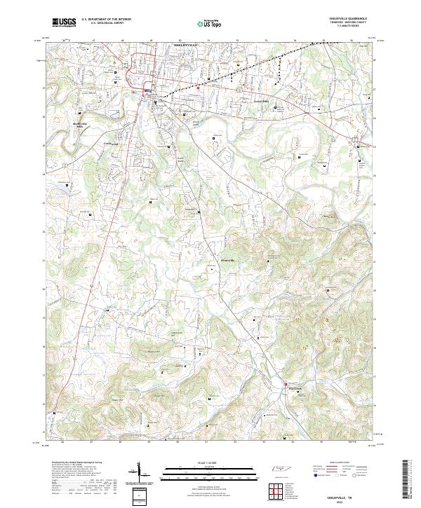 US Topo 7.5-minute map for Shelbyville TN