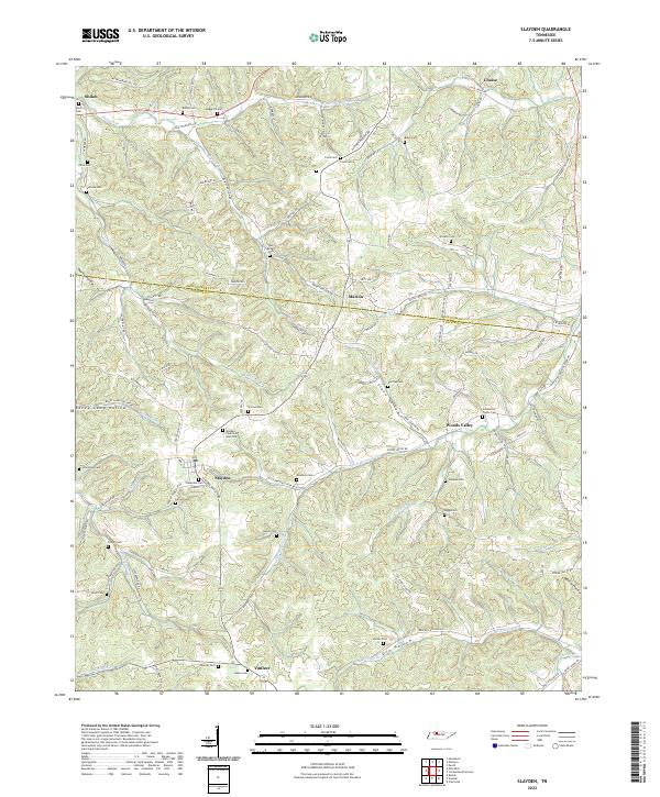 US Topo 7.5-minute map for Slayden TN