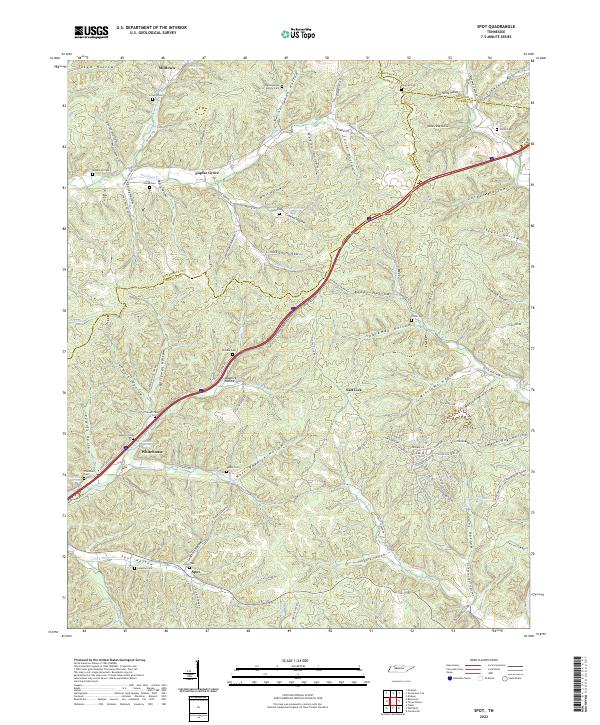 US Topo 7.5-minute map for Spot TN