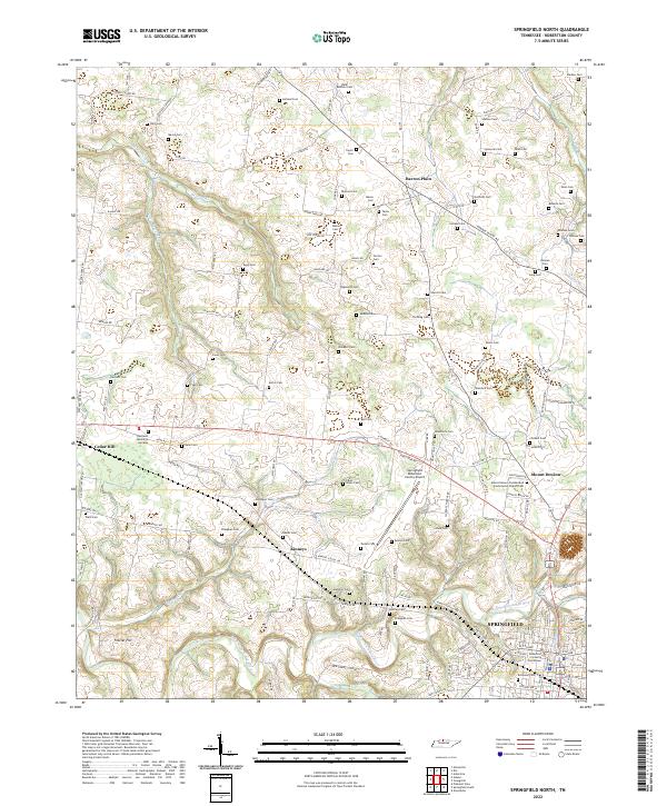 US Topo 7.5-minute map for Springfield North TN