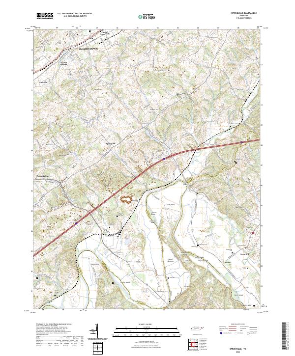 US Topo 7.5-minute map for Springvale TN