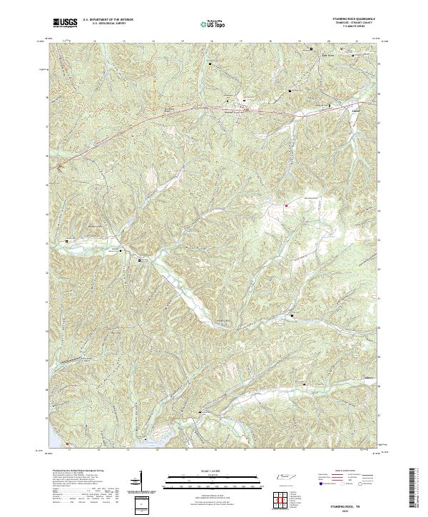 US Topo 7.5-minute map for Standing Rock TN