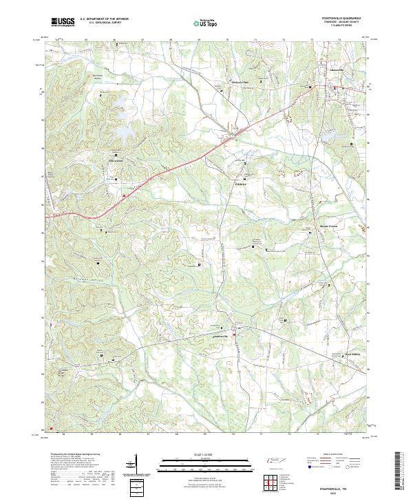 US Topo 7.5-minute map for Stantonville TN
