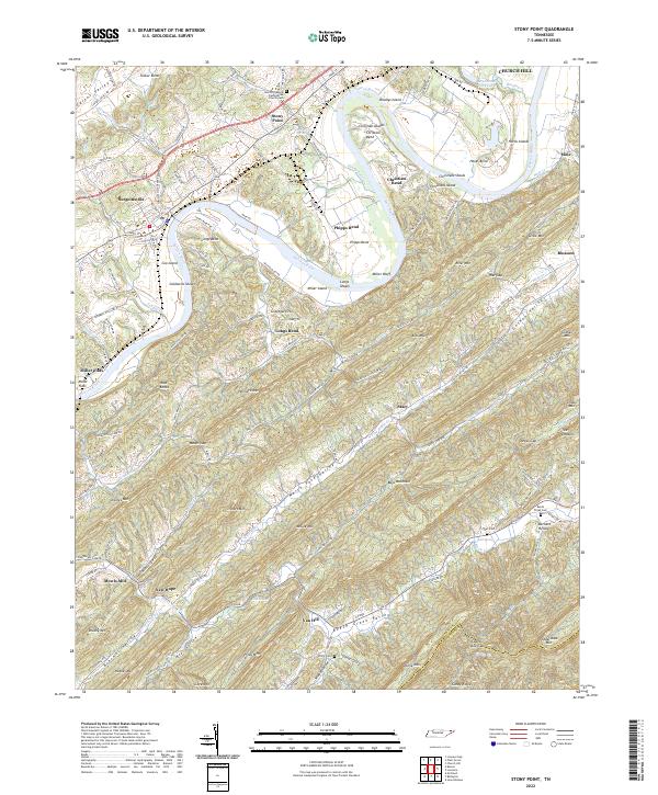 US Topo 7.5-minute map for Stony Point TN