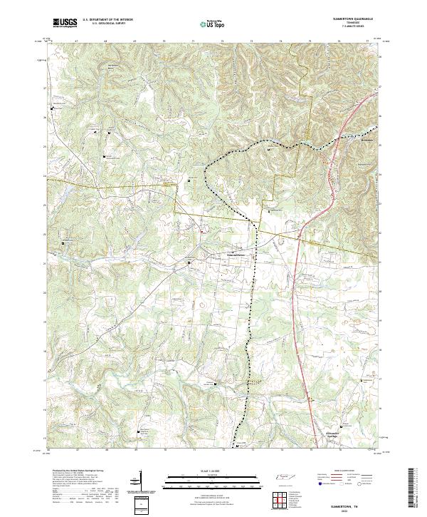 US Topo 7.5-minute map for Summertown TN