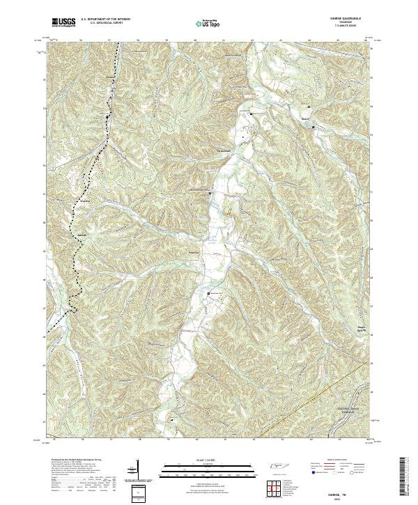 US Topo 7.5-minute map for Sunrise TN