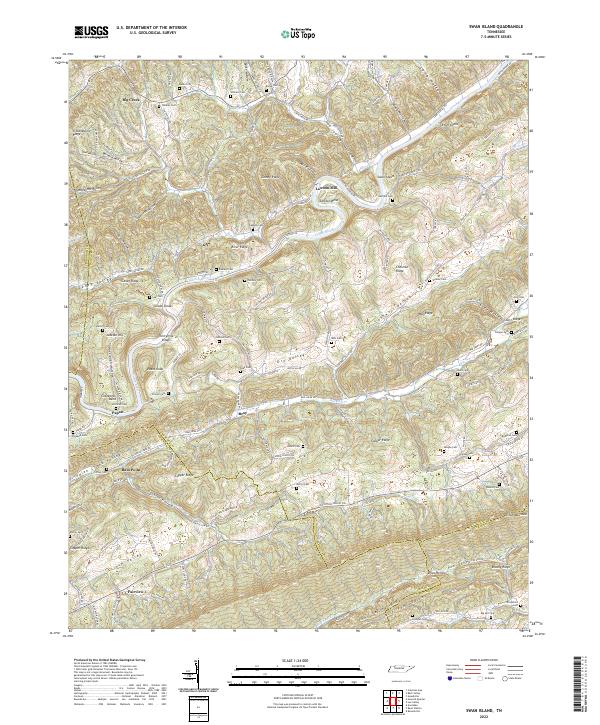 US Topo 7.5-minute map for Swan Island TN