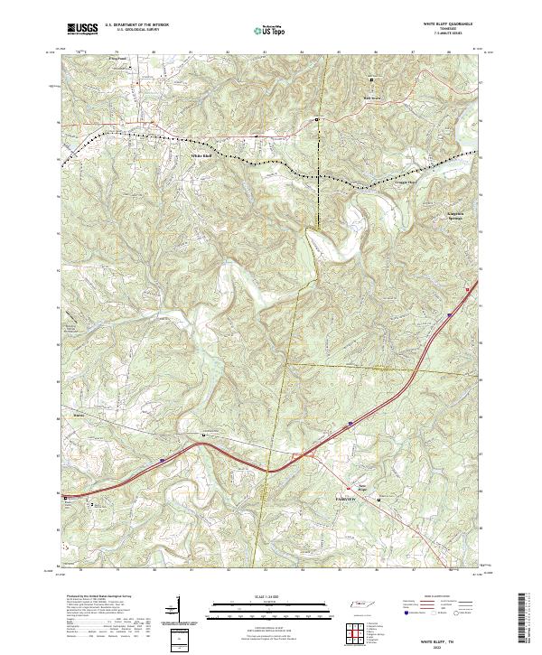 US Topo 7.5-minute map for White Bluff TN