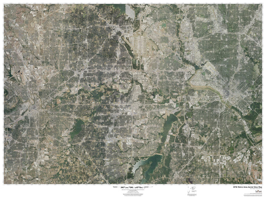 DFW Area Satellite View Wall Map – American Map Store