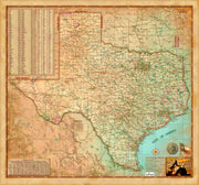 Texas "Antiqued" Wall Map, Gulf of America Edition