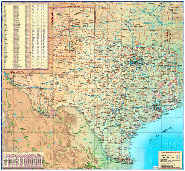 Texas Decorative Wall Map, Gulf of America Edition