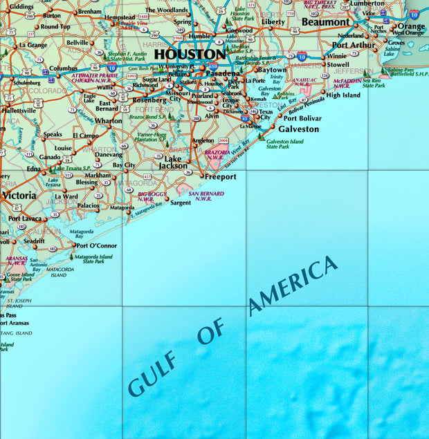 Texas Decorative Wall Map, Gulf of America Edition