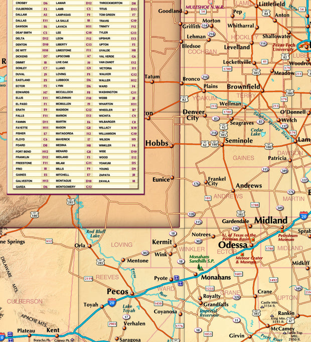 Texas Decorative Wall Map, Gulf of America Edition