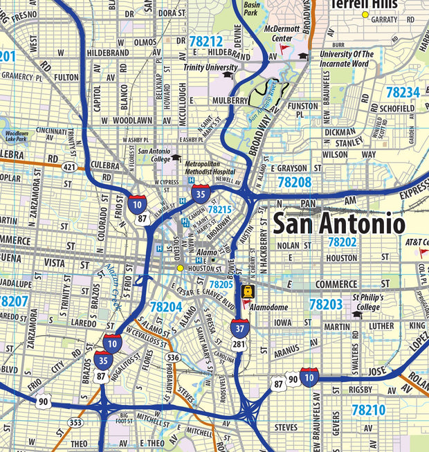 Greater San Antonio Metro Area Wall Map