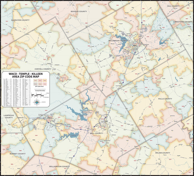 Waco Temple Killeen Zip Code Map