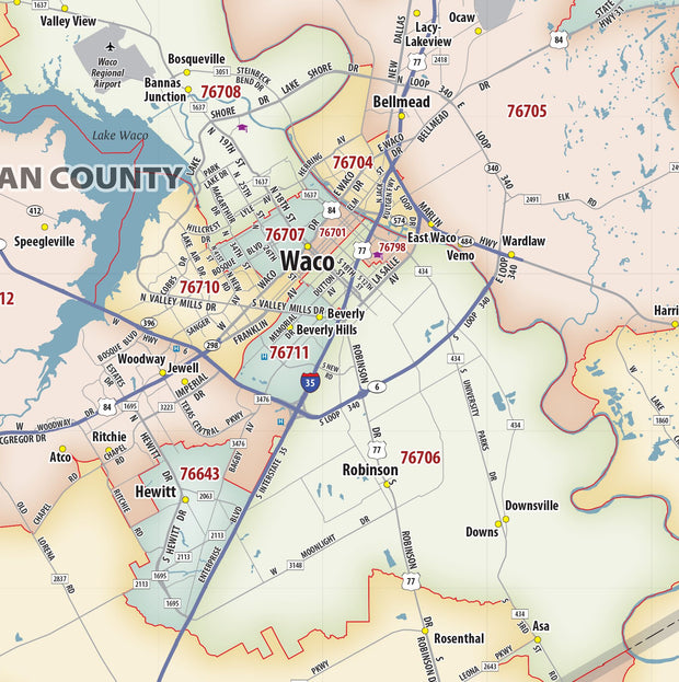 Waco Temple Killeen Zip Code Map