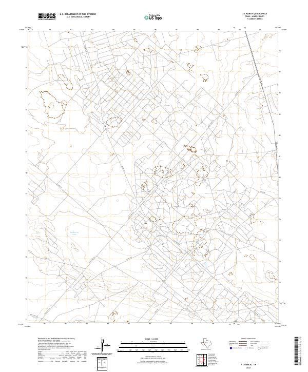 US Topo 7.5-minute map for 7 L Ranch TX – American Map Store