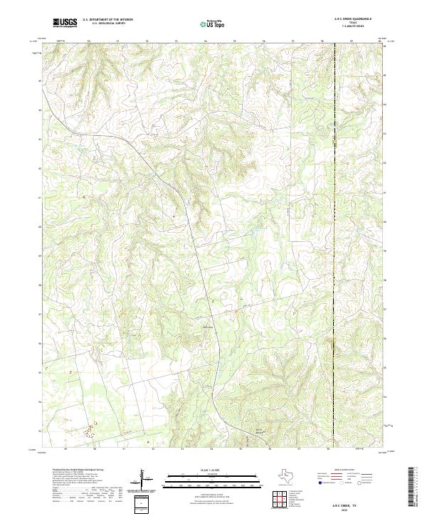 US Topo 7.5-minute map for A B C Creek TX