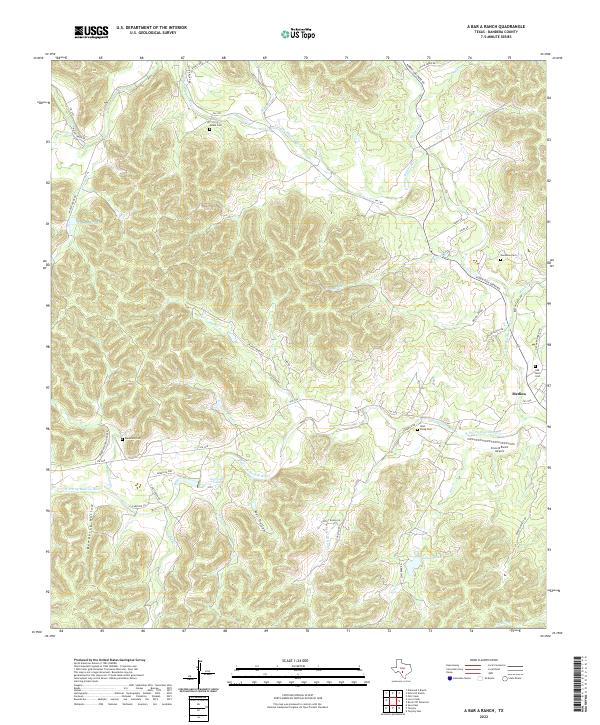 US Topo 7.5-minute map for A Bar A Ranch TX – American Map Store