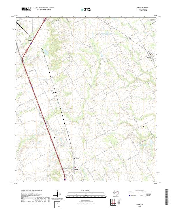 US Topo 7.5-minute map for Abbott TX