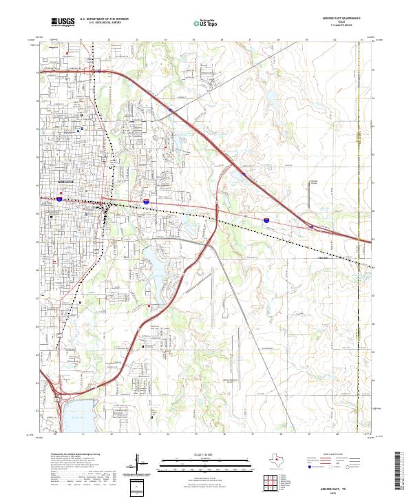 US Topo 7.5-minute map for Abilene East TX