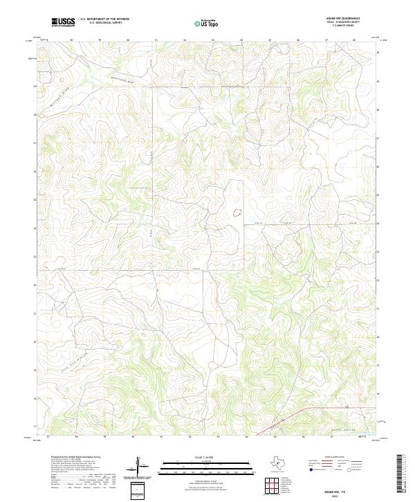 US Topo 7.5-minute map for Adams NW TX
