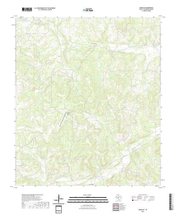 US Topo 7.5-minute map for Adams SE TX