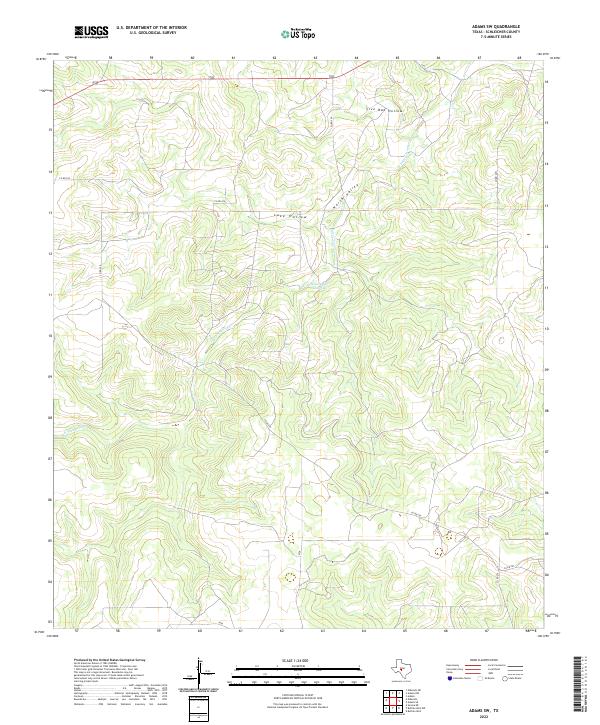 US Topo 7.5-minute map for Adams SW TX