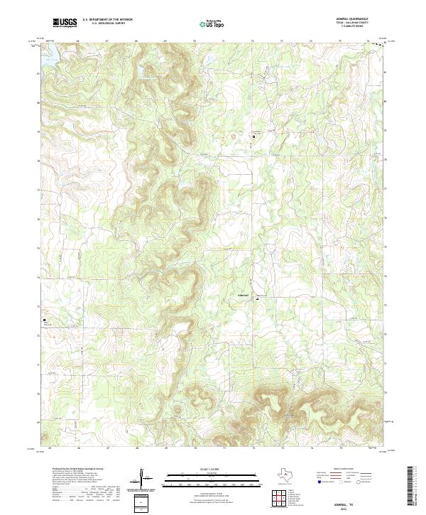 US Topo 7.5-minute map for Admiral TX