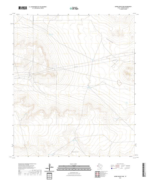 US Topo 7.5-minute map for Adobe House Tank TX