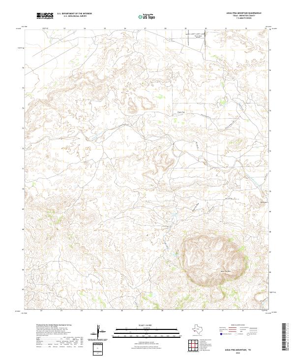 US Topo 7.5-minute map for Agua Fria Mountain TX