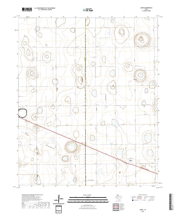 US Topo 7.5-minute map for Aiken TX