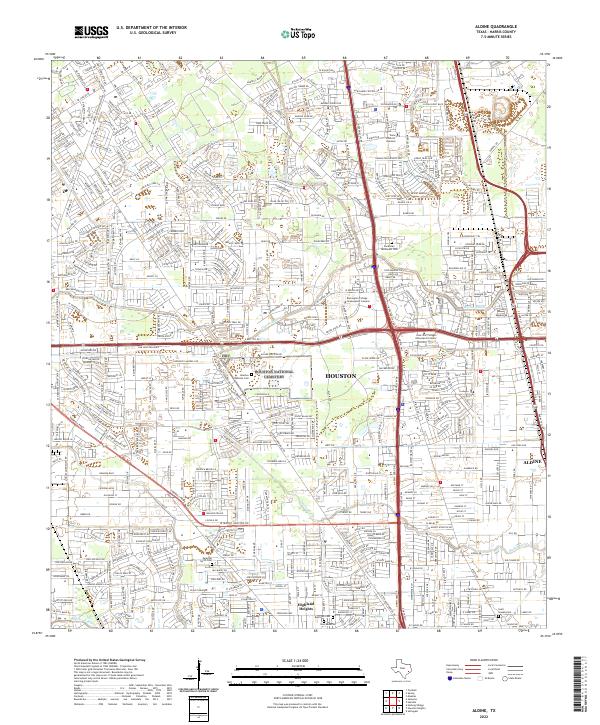 US Topo 7.5-minute map for Aldine TX