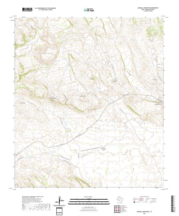US Topo 7.5-minute map for Amarilla Mountain TX