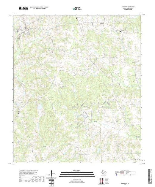 US Topo 7.5-minute map for Anderson TX – American Map Store