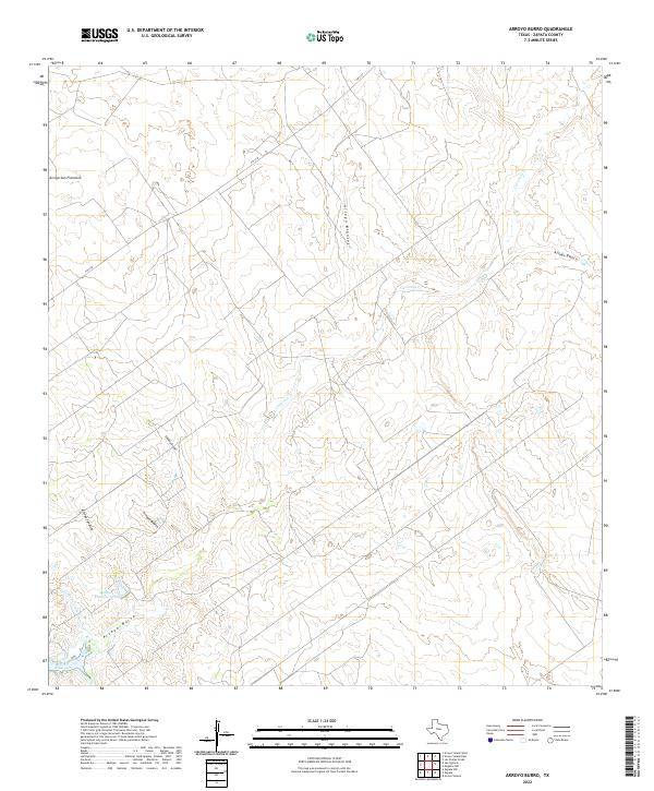 US Topo 7.5-minute map for Arroyo Burro TX