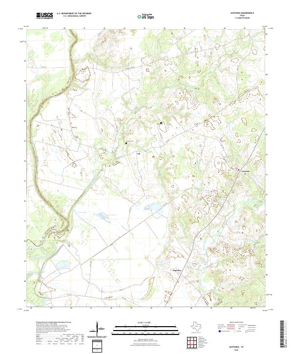 US Topo 7.5-minute map for Austonio TX